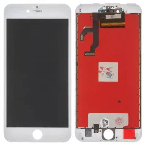 Дисплей для iPhone 6S Plus, білий, з рамкою, Copy, з пластиками камери та давача наближення, tianma