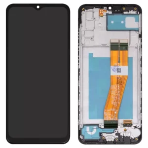 Дисплей для Samsung A025F/DS Galaxy A02s, чорний, з рамкою, Сopy, з жовтим шлейфом, (160,5×72 mm)