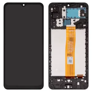Дисплей для Samsung A127 Galaxy A12 Nacho, чорний, з рамкою, High Copy