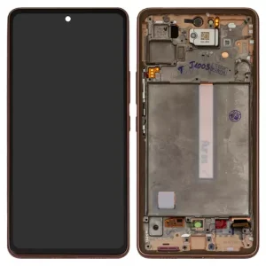 Дисплей для Samsung A536 Galaxy A53 5G, рожевий, золотистий, з рамкою, Original (PRC)