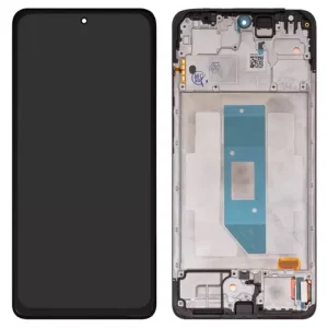 Дисплей для Xiaomi Redmi Note 14 4G, чорний, з рамкою, High Copy, 159.6mm, (OLED), 24117RN76G, 24117RN76O, global version