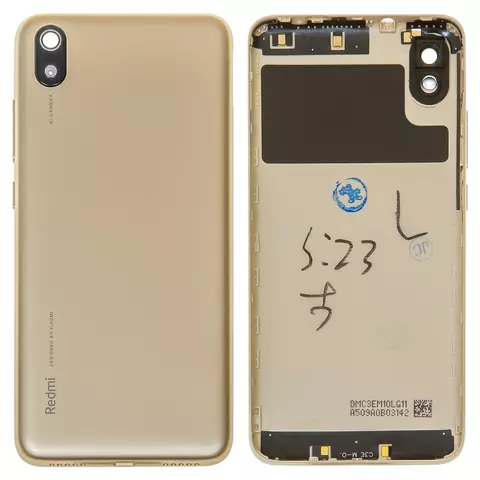 Задня панель корпуса для Xiaomi Redmi 7A, золотиста, з боковою кнопкою, MZB7995IN, M1903C3EG, M1903C3EH, M1903C3EI