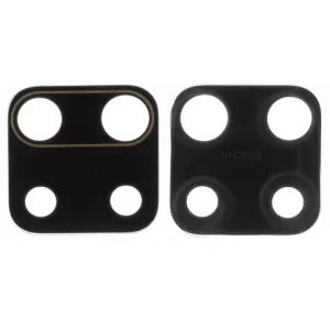 Скло камери для Xiaomi Redmi Note 9 Pro, Redmi Note 9S, чорне, без рамки, 19x19mm, M2003J6A1G