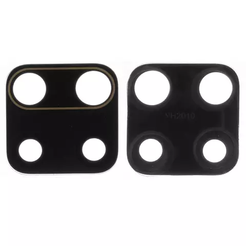 Скло камери для Xiaomi Redmi Note 9 Pro, Redmi Note 9S, чорне, без рамки, 19x19mm, M2003J6A1G