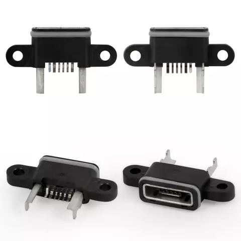 Конектор зарядки для Xiaomi Mi 4, 6 pin, чорний, micro-USB тип-B