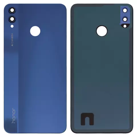 Задня панель корпуса для Huawei Honor 8X, синя, із склом камери
