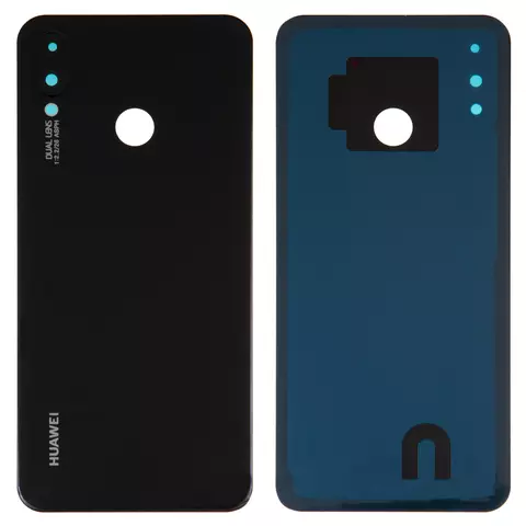 Задня панель корпуса для Huawei Nova 3i, P Smart Plus, чорна, із склом камери