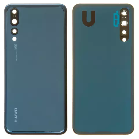 Задня панель корпуса для Huawei P20 Pro, синя, із склом камери