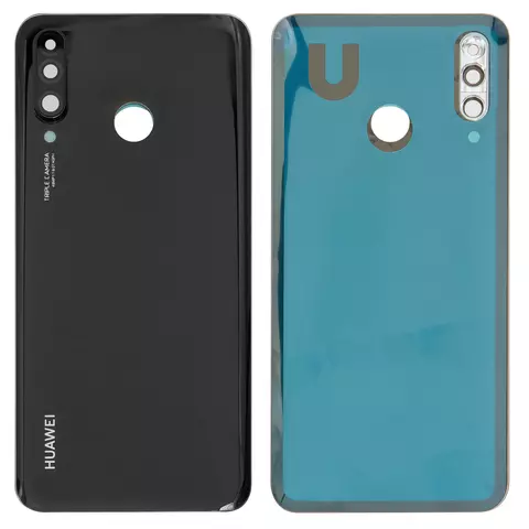 Задня панель корпуса для Huawei P30 Lite, чорна, із склом камери, 48 Мп
