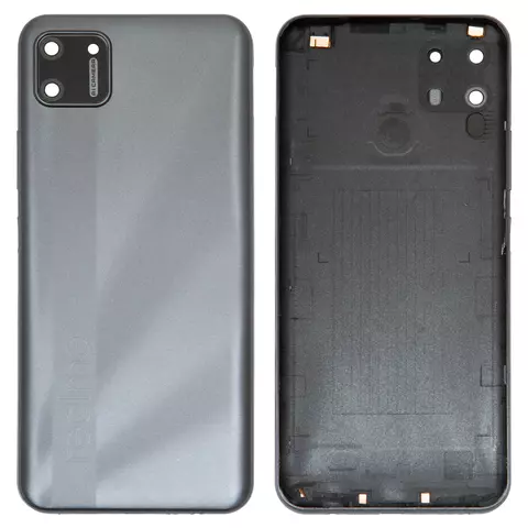 Задня панель корпуса для Realme C11, сіра, із склом камери