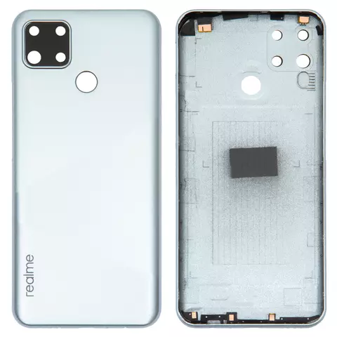 Задня панель корпуса для Realme C12, сіра, із склом камери