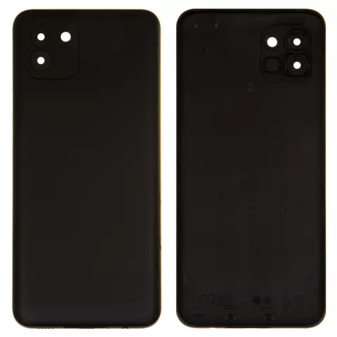 Задня панель корпуса для Samsung A035F Galaxy A03, чорна, із склом камери