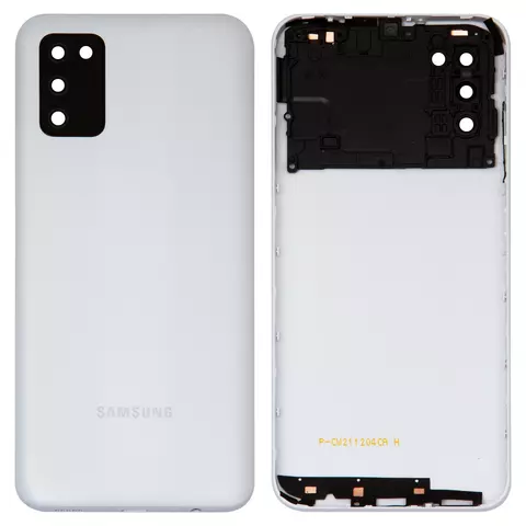 Задня панель корпуса для Samsung A037F Galaxy A03s, біла, із склом камери