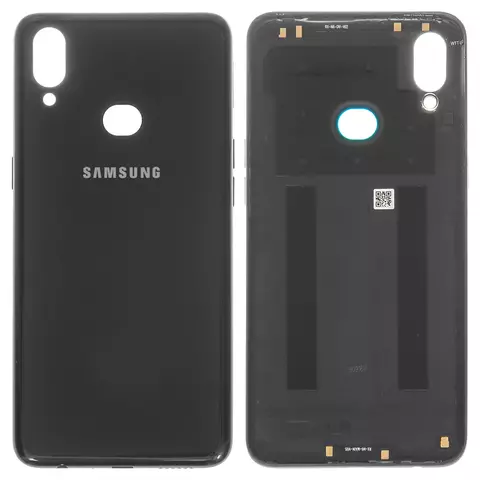 Задня панель корпуса для Samsung A107F/DS Galaxy A10s, чорна, з боковою кнопкою