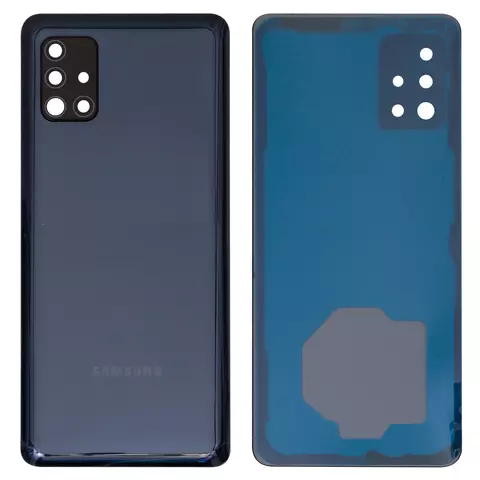 Задня панель корпуса для Samsung A516F Galaxy A51 5G, чорна, із склом камери