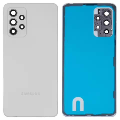 Задня панель корпуса для Samsung A525 Galaxy A52, біла, із склом камери