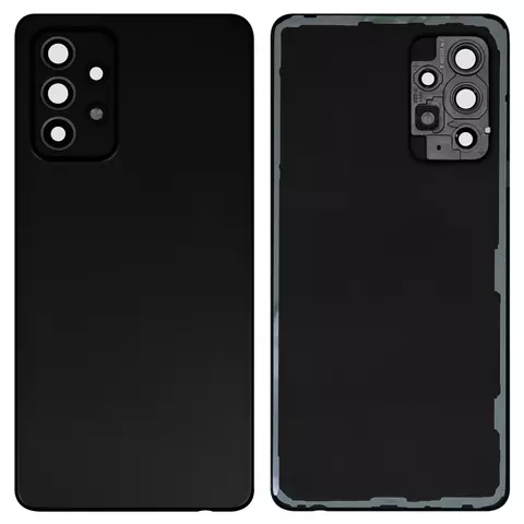 Задня панель корпуса для Samsung A528 Galaxy A52s 5G, чорна, із склом камери