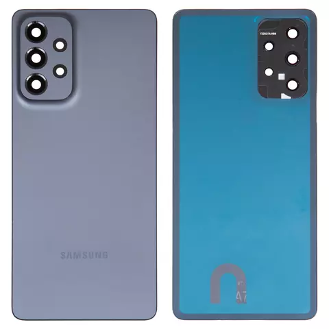 Задня панель корпуса для Samsung A736 Galaxy A73 5G, сіра, із склом камери