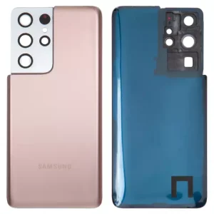 Задня панель корпуса для Samsung G998 Galaxy S21 Ultra 5G, бронзова, із склом камери, High Copy