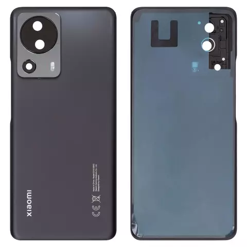 Задня панель корпуса для Xiaomi 13 Lite, чорна, із склом камери