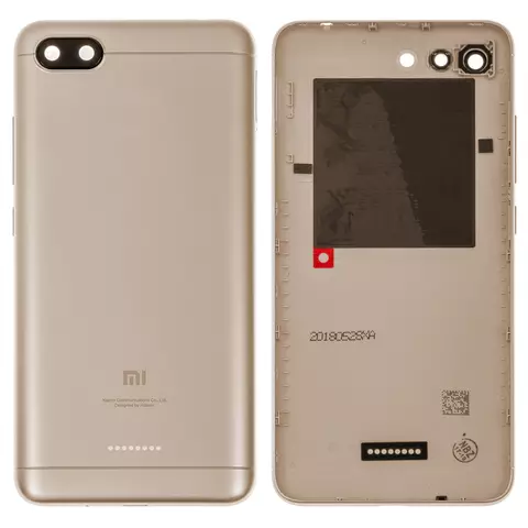 Задня панель корпуса для Xiaomi Redmi 6A, золотиста, на 1 SIM-карту