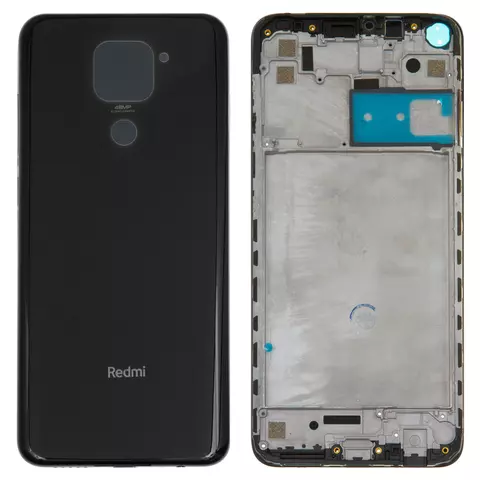 Корпус для Xiaomi Redmi Note 9, сірий, з боковими кнопками, midnight grey