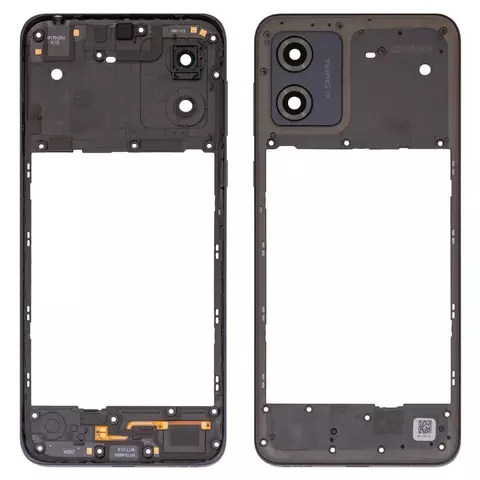 Середня частина корпусу для Motorola Moto E13 XT2345, чорна, із склом камери
