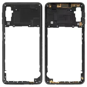 Середня частина корпусу для Samsung A750 Galaxy A7 (2018), чорна, з боковою кнопкою