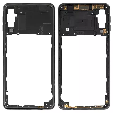 Середня частина корпусу для Samsung A750 Galaxy A7 (2018), чорна, з боковою кнопкою