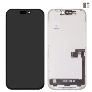 Дисплей для iPhone 16 Pro, чорний, з рамкою, High Copy, без мікросхеми, (OLED), GX OEM hard