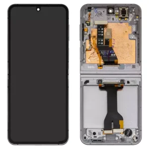 Дисплей для Samsung F741 Galaxy Z Flip6, сірий, з рамкою, Original (PRC), silver shadow