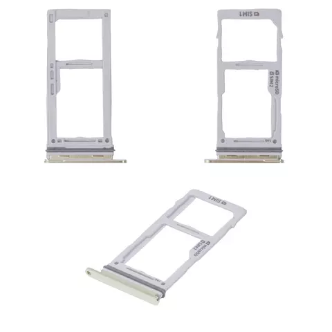 Тримач SIM-карти для Samsung G973 Galaxy S10, G975 Galaxy S10 Plus, жовтий, c тримачем MMC, dual SIM