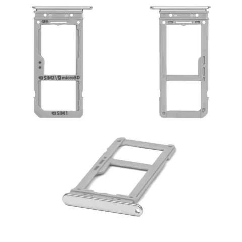 Тримач SIM-карти для Samsung G950FD Galaxy S8, G955FD Galaxy S8 Plus, сріблястий, arctic Silver, dual SIM