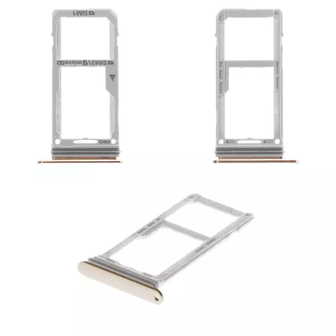 Тримач SIM-карти для Samsung N960 Galaxy Note 9, коричневий, золотистий, c тримачем MMC, metallic Copper, dual SIM